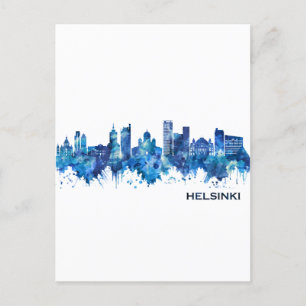Skyline Blue Feiertagspostkarte
