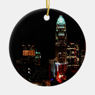 Skyline Charlottes NC Keramikornament