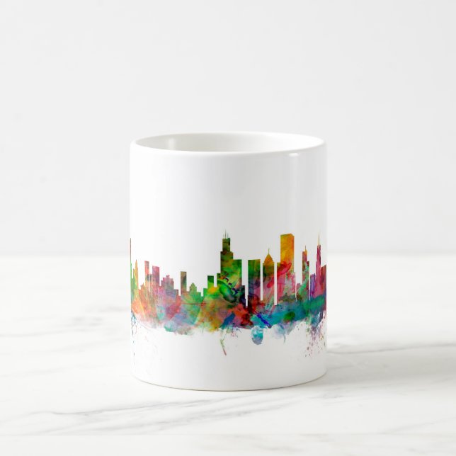 Skyline Chicagos Illinois Kaffeetasse (Mittel)