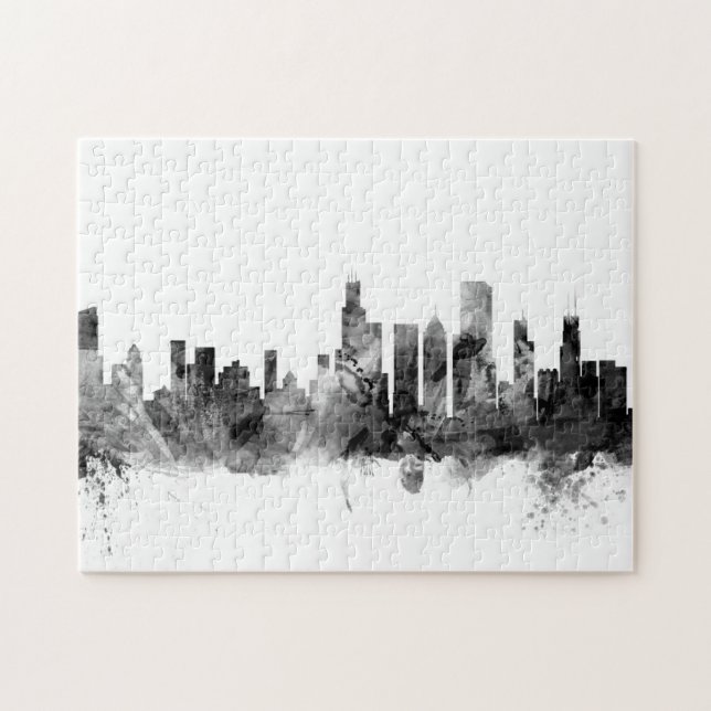 Skyline Chicagos Illinois Puzzle (Horizontal)