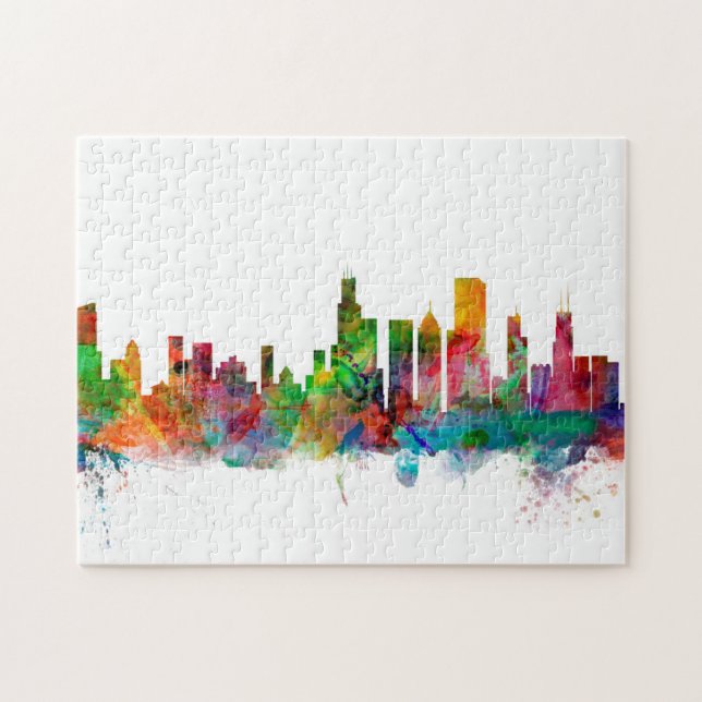 Skyline Chicagos Illinois Puzzle (Horizontal)