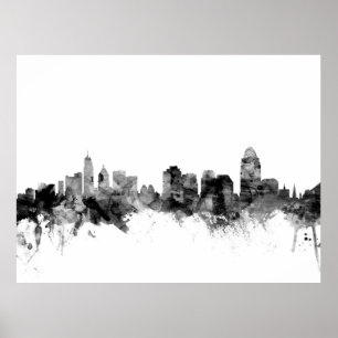 Skyline Cincinnatis Ohio Poster