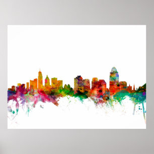 Skyline Cincinnatis Ohio Poster