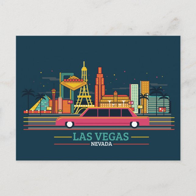 Skyline City Landschaft | Las Vegas, Nevada Postkarte (Vorderseite)