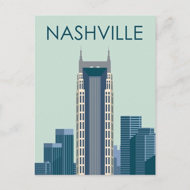 Skyline City Landschaft | Nashville, Tennessee Postkarte (Vorderseite)