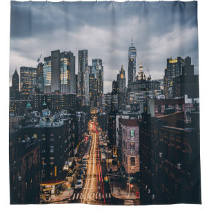 SKYLINE CITY SCENERY VIEW VON MANHATTAN BRIDG DUSCHVORHANG