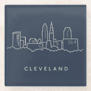 Skyline Clevelands Ohio Glasuntersetzer