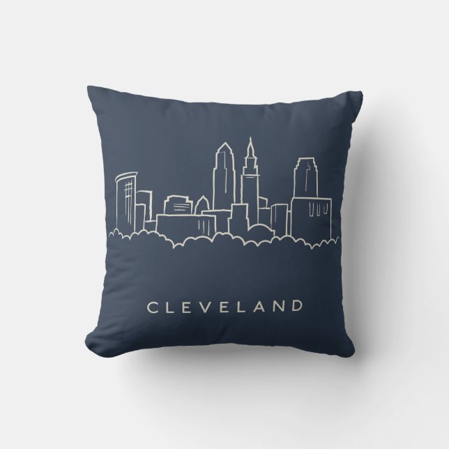 Skyline Clevelands Ohio Kissen (Vorderseite)
