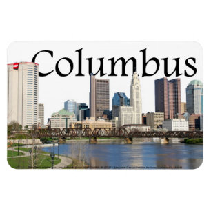 Skyline Columbus Ohio mit Columbus im Himmel Magnet