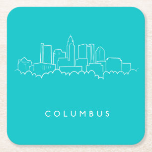 Skyline Columbus, Ohio Rechteckiger Pappuntersetzer