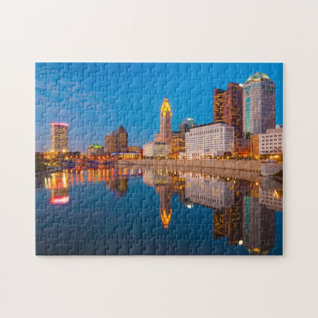 Skyline Columbus Skyline Kolumbus Urlaub Stadt Mi Puzzle (Horizontal)