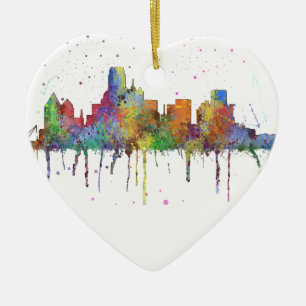 SKYLINE DALLAS, TEXAS KERAMIK ORNAMENT