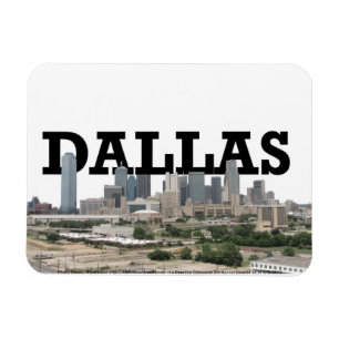 Skyline Dallas Texas mit Dallas im Himmel Magnet
