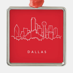 Skyline Dallas Texas Ornament Aus Metall