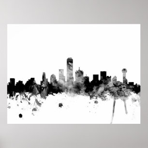 Skyline Dallas Texas Poster