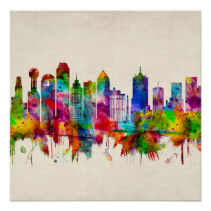 Skyline Dallas Texas Poster
