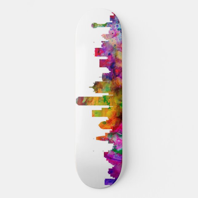 Skyline Dallas Texas Skateboard (Vorderseite)
