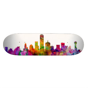 Skyline Dallas Texas Skateboard