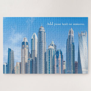 Skyline der futuristischen Wolkenkratzer in Dubai, Puzzle