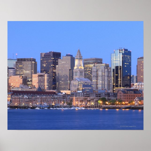 Skyline der Innenstadt von Boston aus Poster (Vorne)