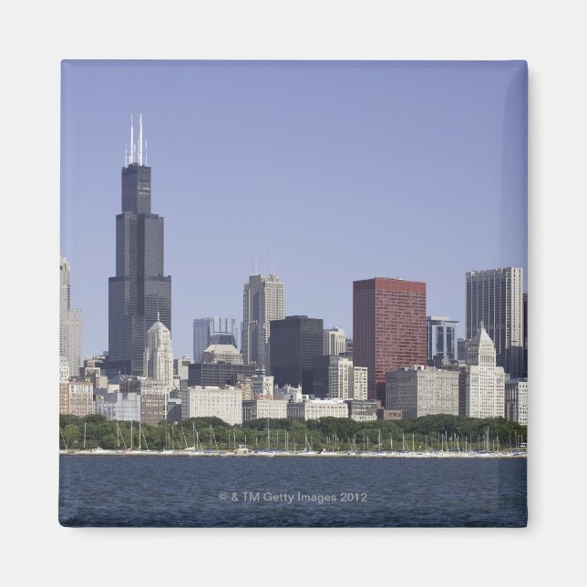 Skyline der Stadt Chicago mit Lake Michigan Magnet (Vorne)