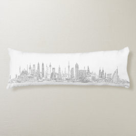 Skyline der Welt (Schwarzes + Weiß) Seitenschläferkissen