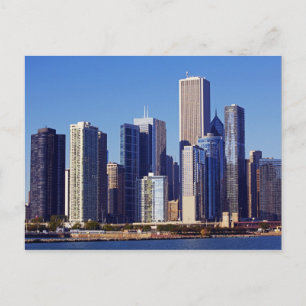 Skyline der Wolkenkratzer im Zentrum von Chicago Postkarte