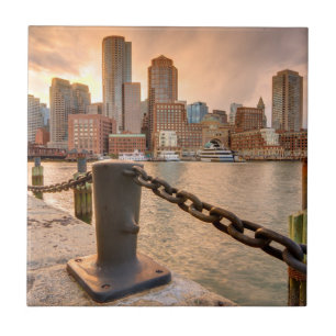 Skyline des Finanzbezirkes von Boston Fliese