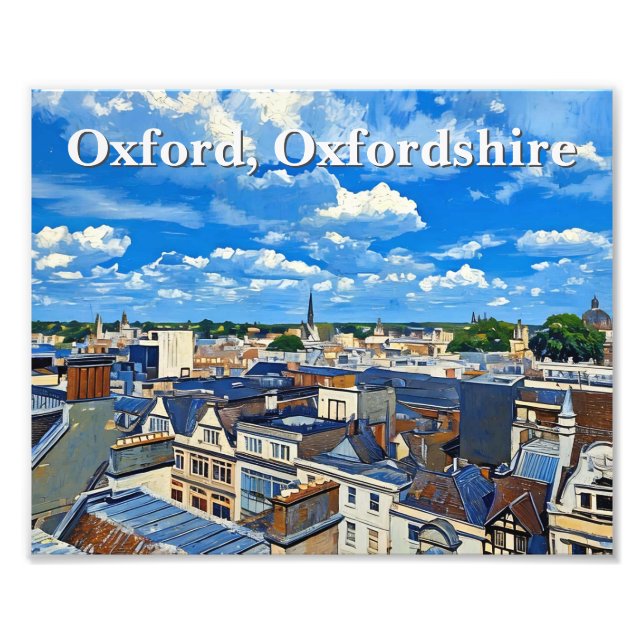 Skyline des historischen Oxford-Acrylic-Malens Fotodruck (Vorne)