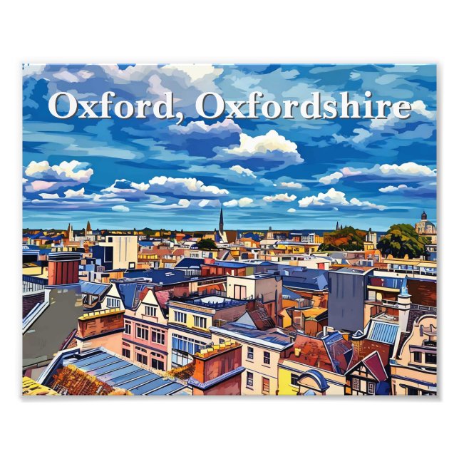 Skyline des historischen Oxford-Acrylic-Malens Fotodruck (Vorne)
