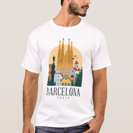 Skyline-Design der Stadt Barcelona T-Shirt