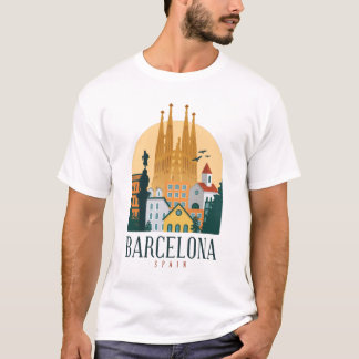 Skyline-Design der Stadt Barcelona T-Shirt