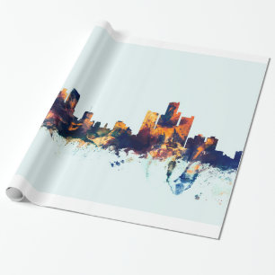 Skyline Detroits Michigan Geschenkpapier