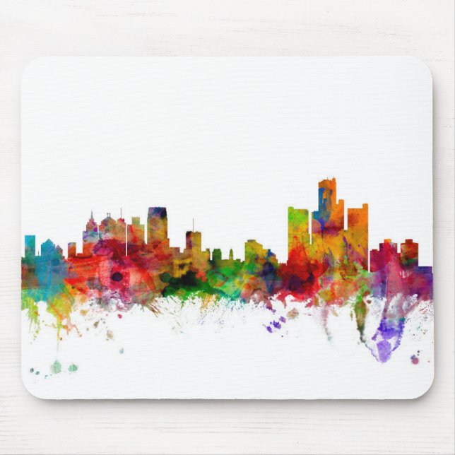 Skyline Detroits Michigan Mousepad (Vorne)