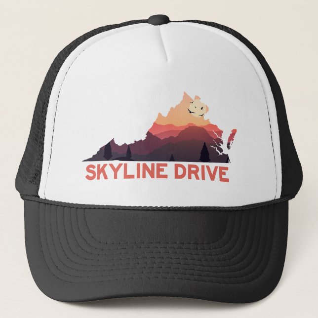 Skyline Drive Shenandoah Nationalpark Virginia Ma Truckerkappe (Vorderseite)