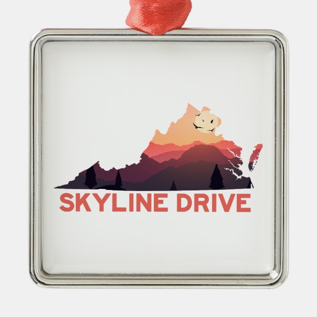 Skyline Drive Shenandoah Virginia Karte Ornament Aus Metall (Vorne)