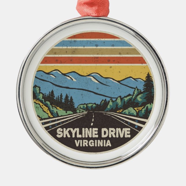 Skyline Drive Shenandoah Virginia Mountains Ornament Aus Metall (Vorne)