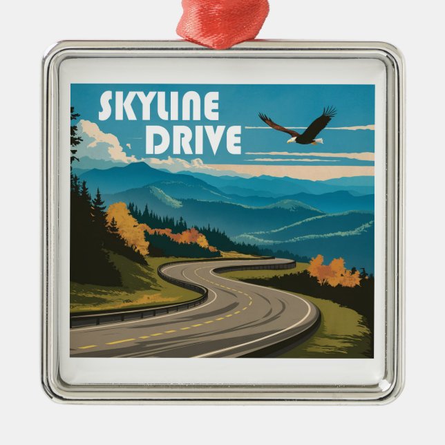 Skyline Drive Virginia Eagle Ornament Aus Metall (Vorne)