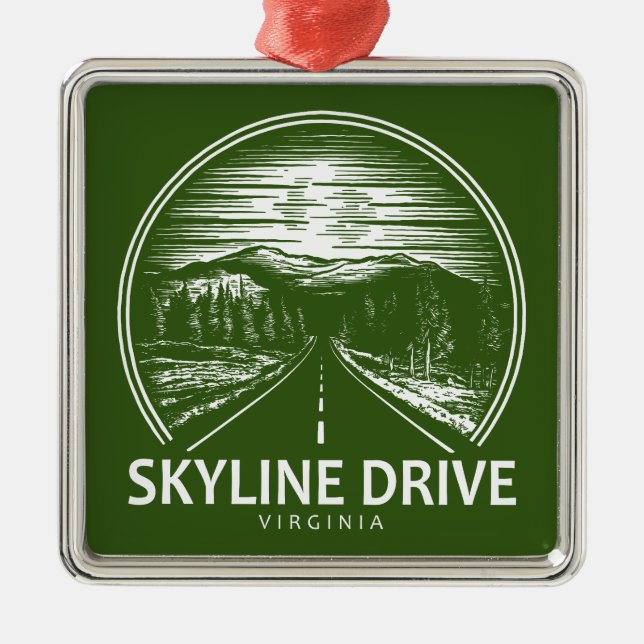 Skyline Drive Virginia Forest Ornament Aus Metall (Vorne)