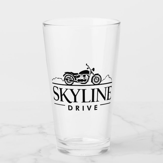 Skyline Drive Virginia Motorrad Glas (Vorderseite)