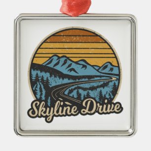 Skyline Drive Virginia Retro Ornament Aus Metall
