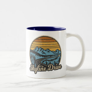 Skyline Drive Virginia Retro Zweifarbige Tasse