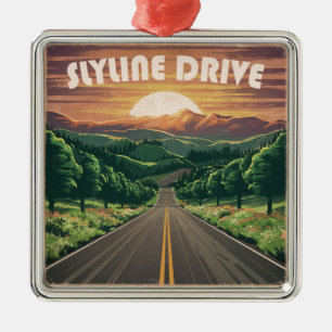 Skyline Drive Virginia Sunset Ornament Aus Metall