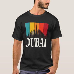 Skyline Dubai Retro Burj Khalifa Vereinigte Arabis T-Shirt