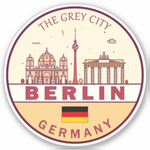 Skyline-Emblem in Berlin Deutschland Aufkleber