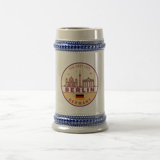 Skyline-Emblem in Berlin Deutschland Bierglas (Mittel)
