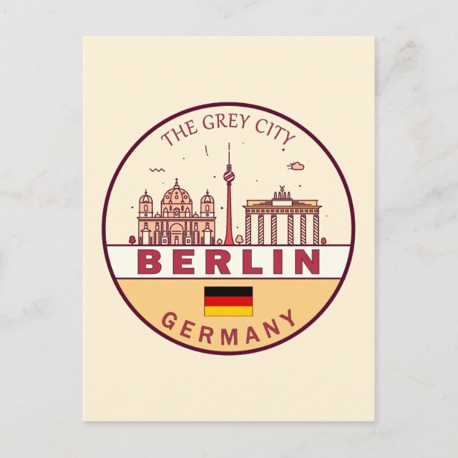 Skyline-Emblem in Berlin Deutschland Postkarte (Vorderseite)