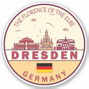 Skyline-Emblem in Dresden Aufkleber