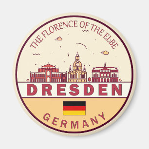 Skyline-Emblem in Dresden Magnet