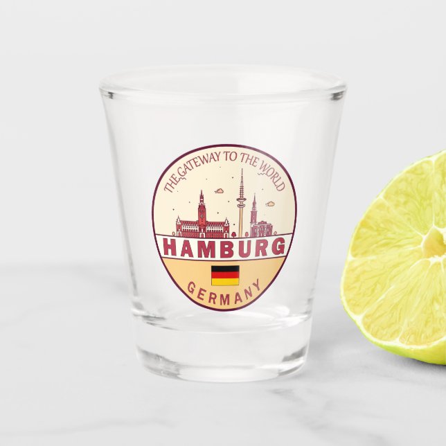Skyline-Emblem in Hamburg Schnapsglas (Vorderseite)